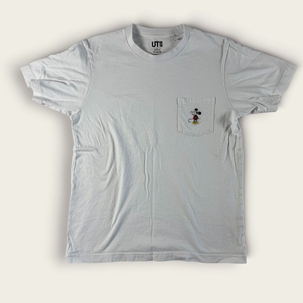 Uniqlo UT x Disney Yu Nagaba Mickey Mouse Pocket Tee White Sz S